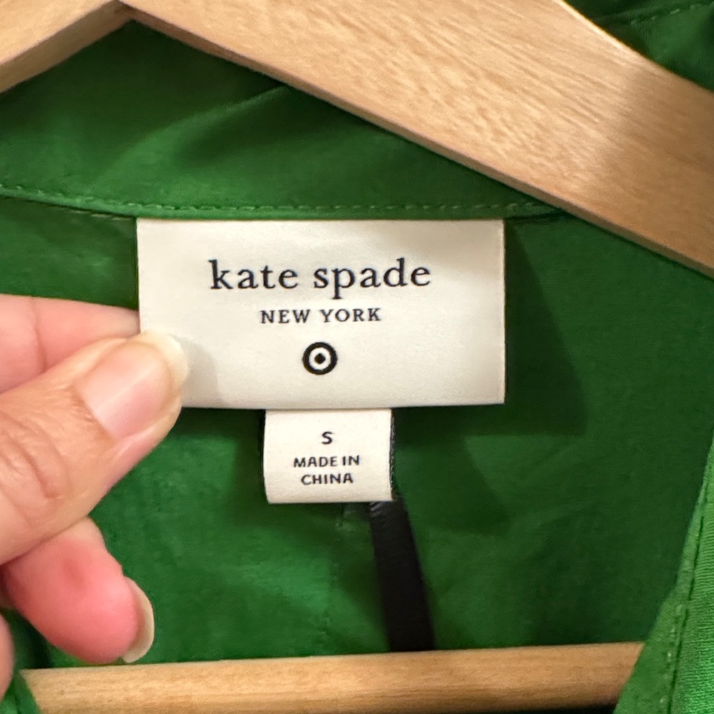kate spade Bright Green Ruffle Shirt Midi Dress - Picture 9 of 13